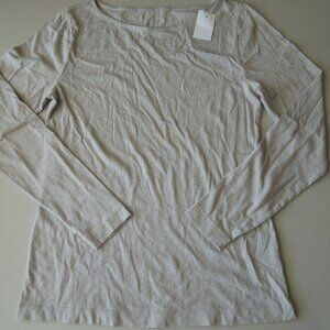 J. Crew 100% Cotton boat neck cream long sleeve